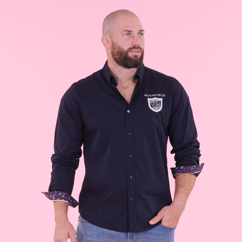 CHEMISE MANCHES LONGUES RUGBY CLUB RUCKFIELD BLEU MARINE